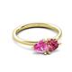 3 - Francesca 1.70 ctw Heart Shape (6.00 mm) Lab Created Pink Sapphire & Pink Tourmaline Toi Et Moi Engagement Ring 