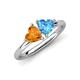 4 - Francesca 1.68 ctw Heart Shape (6.00 mm) Citrine & Blue Topaz Toi Et Moi Engagement Ring 