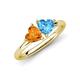 4 - Francesca 1.68 ctw Heart Shape (6.00 mm) Citrine & Blue Topaz Toi Et Moi Engagement Ring 