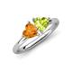 4 - Francesca 1.63 ctw Heart Shape (6.00 mm) Citrine & Peridot Toi Et Moi Engagement Ring 