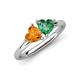 4 - Francesca 1.43 ctw Heart Shape (6.00 mm) Citrine & Lab Created Alexandrite Toi Et Moi Engagement Ring 