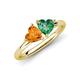 4 - Francesca 1.43 ctw Heart Shape (6.00 mm) Citrine & Lab Created Alexandrite Toi Et Moi Engagement Ring 