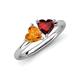 4 - Francesca 1.63 ctw Heart Shape (6.00 mm) Citrine & Red Garnet Toi Et Moi Engagement Ring 