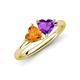 4 - Francesca 1.36 ctw Heart Shape (6.00 mm) Citrine & Amethyst Toi Et Moi Engagement Ring 