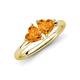 4 - Francesca 1.36 ctw Heart Shape (6.00 mm) Citrine Toi Et Moi Engagement Ring 