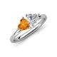 4 - Francesca 1.38 ctw Heart Shape (6.00 mm) Citrine & Moissanite Toi Et Moi Engagement Ring 