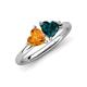 4 - Francesca 1.68 ctw Heart Shape (6.00 mm) Citrine & London Blue Topaz Toi Et Moi Engagement Ring 