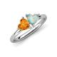 4 - Francesca 1.13 ctw Heart Shape (6.00 mm) Citrine & Opal Toi Et Moi Engagement Ring 
