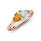 4 - Francesca 1.13 ctw Heart Shape (6.00 mm) Citrine & Opal Toi Et Moi Engagement Ring 