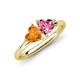 4 - Francesca 1.48 ctw Heart Shape (6.00 mm) Citrine & Pink Tourmaline Toi Et Moi Engagement Ring 