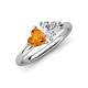4 - Francesca 1.58 ctw Heart Shape (6.00 mm) Citrine & Lab Created White Sapphire Toi Et Moi Engagement Ring 