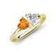 4 - Francesca 1.58 ctw Heart Shape (6.00 mm) Citrine & Lab Created White Sapphire Toi Et Moi Engagement Ring 