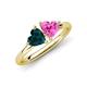 4 - Francesca 1.90 ctw Heart Shape (6.00 mm) London Blue Topaz & Lab Created Pink Sapphire Toi Et Moi Engagement Ring 