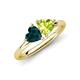 4 - Francesca 1.95 ctw Heart Shape (6.00 mm) London Blue Topaz & Peridot Toi Et Moi Engagement Ring 