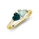 4 - Francesca 1.45 ctw Heart Shape (6.00 mm) London Blue Topaz & Opal Toi Et Moi Engagement Ring 