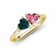 4 - Francesca 1.80 ctw Heart Shape (6.00 mm) London Blue Topaz & Pink Tourmaline Toi Et Moi Engagement Ring 