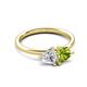 3 - Francesca 1.65 ctw Heart Shape (6.00 mm) Moissanite & Peridot Toi Et Moi Engagement Ring 