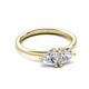 3 - Francesca 1.60 ctw Heart Shape (6.00 mm) Moissanite & Lab Created White Sapphire Toi Et Moi Engagement Ring 