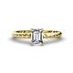 1 - Leona Bold 1.60 ct IGI Certified Lab Grown Diamond Emerald Cut (8X6 mm) Solitaire Rope Engagement Ring 