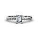 1 - Leona Bold 1.60 ct IGI Certified Lab Grown Diamond Emerald Cut (8X6 mm) Solitaire Rope Engagement Ring 