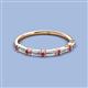 2 - Sarah 0.85 ctw Lab Grown Diamond Baguette (4x2 mm) & Pink Tourmaline Round (2.30 mm) Wedding Band 