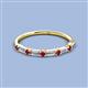 2 - Sarah 0.85 ctw Lab Grown Diamond Baguette (4x2 mm) & Ruby Round (2.30 mm) Wedding Band 