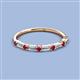 2 - Sarah 0.85 ctw Lab Grown Diamond Baguette (4x2 mm) & Ruby Round (2.30 mm) Wedding Band 