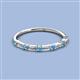 2 - Sarah 0.82 ctw Lab Grown Diamond Baguette (4x2 mm) & Blue Topaz Round (2.30 mm) Wedding Band 