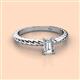 2 - Leona Bold 1.00 ct GIA Certified Natural Diamond Emerald Cut (7x5 mm) Solitaire Rope Engagement Ring 