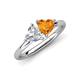 4 - Francesca 1.38 ctw Heart Shape (6.00 mm) Moissanite & Citrine Toi Et Moi Engagement Ring 