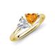 4 - Francesca 1.38 ctw Heart Shape (6.00 mm) Moissanite & Citrine Toi Et Moi Engagement Ring 