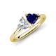 4 - Francesca 1.60 ctw Heart Shape (6.00 mm) Moissanite & Lab Created Blue Sapphire Toi Et Moi Engagement Ring 