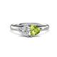 1 - Francesca 1.65 ctw Heart Shape (6.00 mm) Moissanite & Peridot Toi Et Moi Engagement Ring 