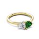 3 - Francesca 1.45 ctw Heart Shape (6.00 mm) Moissanite & Lab Created Emerald Toi Et Moi Engagement Ring 