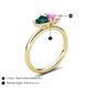5 - Francesca 1.90 ctw Heart Shape (6.00 mm) London Blue Topaz & Lab Created Pink Sapphire Toi Et Moi Engagement Ring 