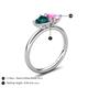 5 - Francesca 1.90 ctw Heart Shape (6.00 mm) London Blue Topaz & Lab Created Pink Sapphire Toi Et Moi Engagement Ring 