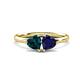 1 - Francesca 1.90 ctw Heart Shape (6.00 mm) London Blue Topaz & Lab Created Blue Sapphire Toi Et Moi Engagement Ring 