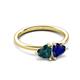 3 - Francesca 1.90 ctw Heart Shape (6.00 mm) London Blue Topaz & Lab Created Blue Sapphire Toi Et Moi Engagement Ring 