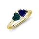 4 - Francesca 1.90 ctw Heart Shape (6.00 mm) London Blue Topaz & Lab Created Blue Sapphire Toi Et Moi Engagement Ring 