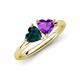 4 - Francesca 1.68 ctw Heart Shape (6.00 mm) London Blue Topaz & Amethyst Toi Et Moi Engagement Ring 