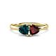 1 - Francesca 1.95 ctw Heart Shape (6.00 mm) London Blue Topaz & Red Garnet Toi Et Moi Engagement Ring 