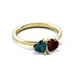3 - Francesca 1.95 ctw Heart Shape (6.00 mm) London Blue Topaz & Red Garnet Toi Et Moi Engagement Ring 
