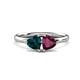 1 - Francesca 2.10 ctw Heart Shape (6.00 mm) London Blue Topaz & Rhodolite Garnet Toi Et Moi Engagement Ring 