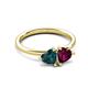 3 - Francesca 2.10 ctw Heart Shape (6.00 mm) London Blue Topaz & Rhodolite Garnet Toi Et Moi Engagement Ring 