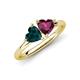 4 - Francesca 2.10 ctw Heart Shape (6.00 mm) London Blue Topaz & Rhodolite Garnet Toi Et Moi Engagement Ring 