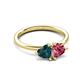 3 - Francesca 1.80 ctw Heart Shape (6.00 mm) London Blue Topaz & Pink Tourmaline Toi Et Moi Engagement Ring 