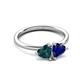 3 - Francesca 1.90 ctw Heart Shape (6.00 mm) London Blue Topaz & Lab Created Blue Sapphire Toi Et Moi Engagement Ring 