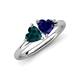 4 - Francesca 1.90 ctw Heart Shape (6.00 mm) London Blue Topaz & Lab Created Blue Sapphire Toi Et Moi Engagement Ring 