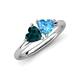 4 - Francesca 2.00 ctw Heart Shape (6.00 mm) London Blue Topaz & Blue Topaz Toi Et Moi Engagement Ring 