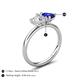 5 - Francesca 1.60 ctw Heart Shape (6.00 mm) Moissanite & Lab Created Blue Sapphire Toi Et Moi Engagement Ring 